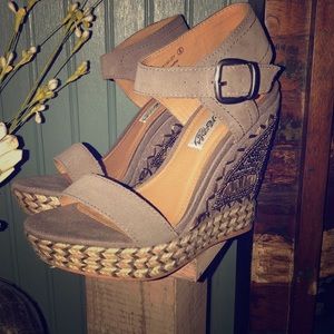 Naughty Monkey Grey Beaded Heels